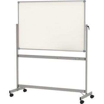 MAUL Whiteboard – 150 × 100 cm, Melamin, magnetisch, Aluminiumrahmen, mit Ständer, drehbar
