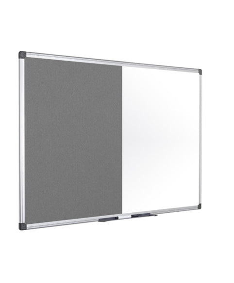 Bi-Office Pinnwand – Filz, magnetisch, Alurahmen – 150 × 100 cm, grau