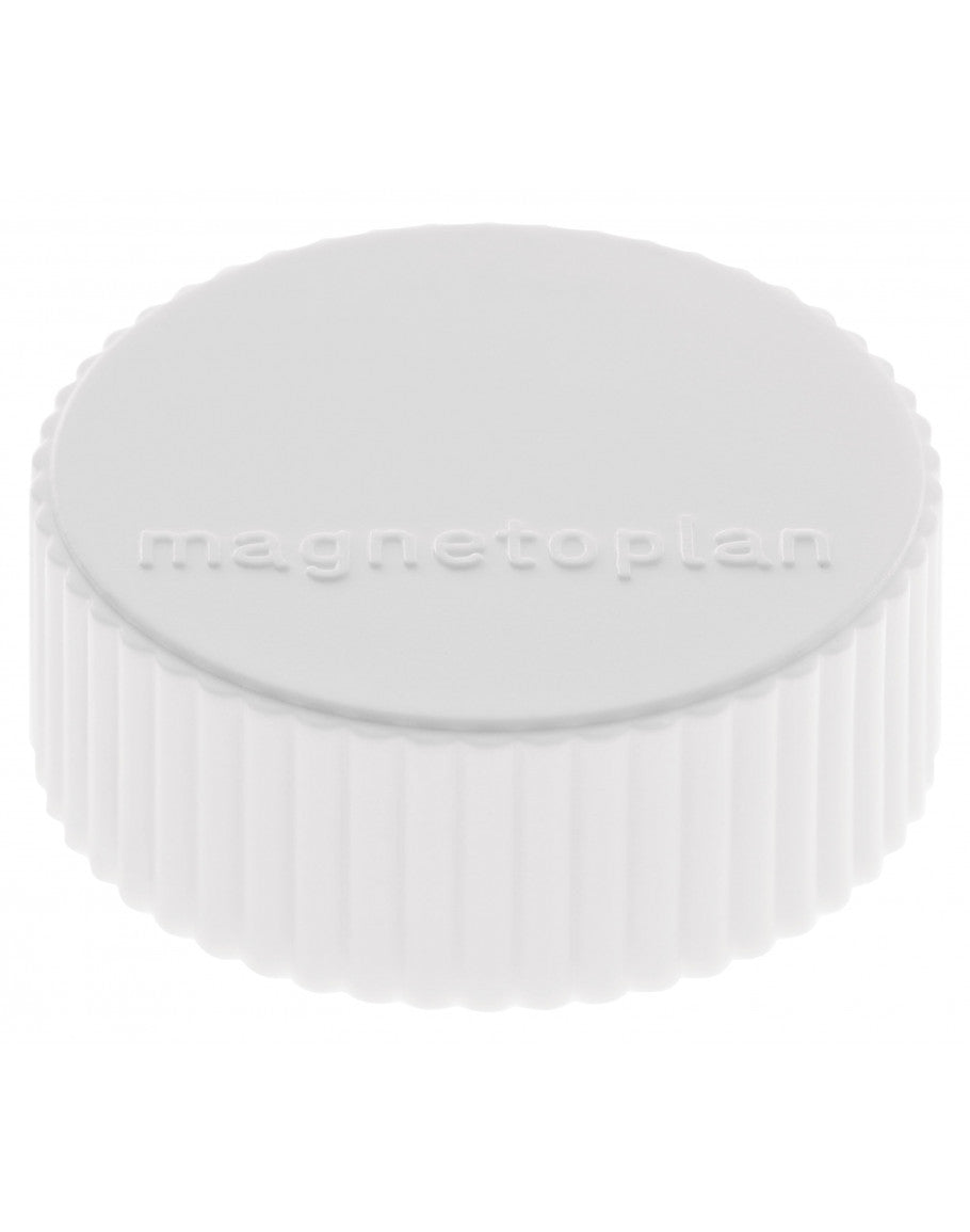 Magnetoplan Tafelmagnete – Ø 34 mm – Haftkraft 2 kg, 10 Stück, Ferrit, Weiss