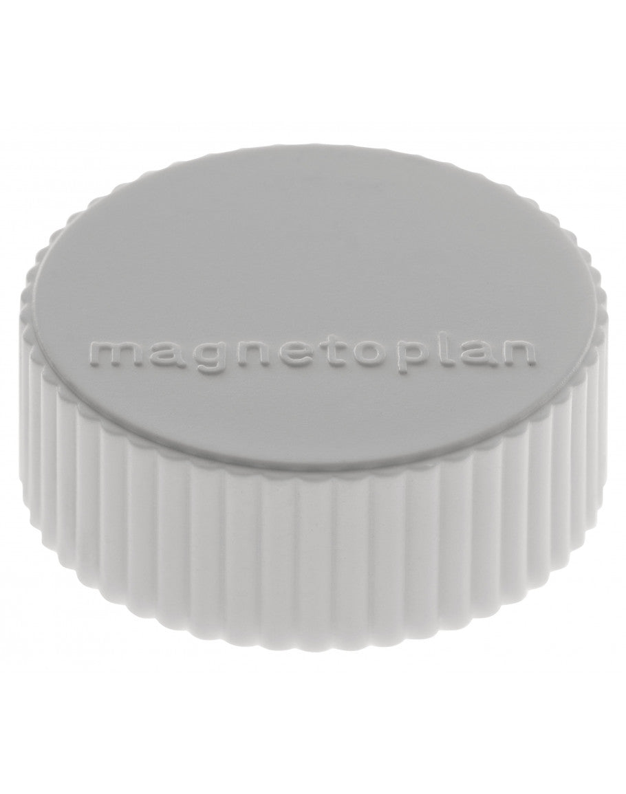 Magnetoplan Tafelmagnete – Ø 34 mm – 10 Stk. – grau