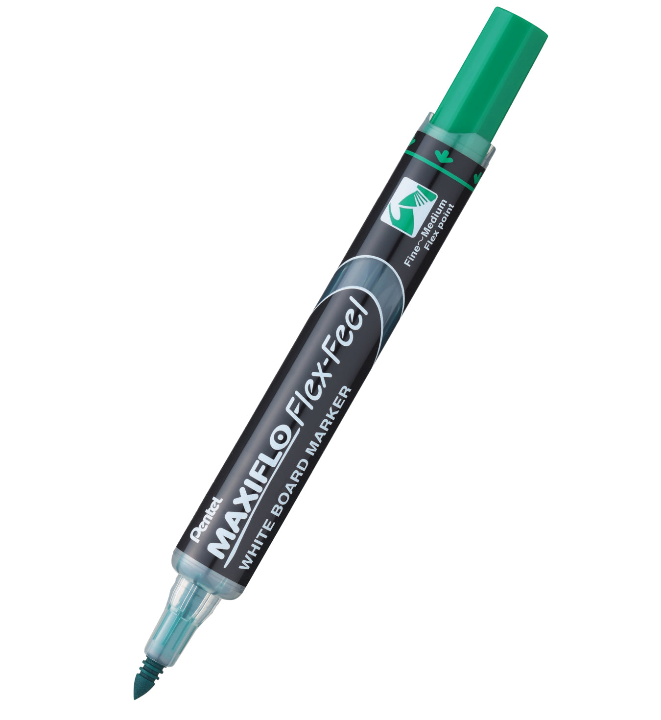 Pentel MAXIFLO Whiteboard-Marker – Pinselspitze 4,6 mm, Schwarz, 12 Stk., trocken abwischbar – für Whiteboards