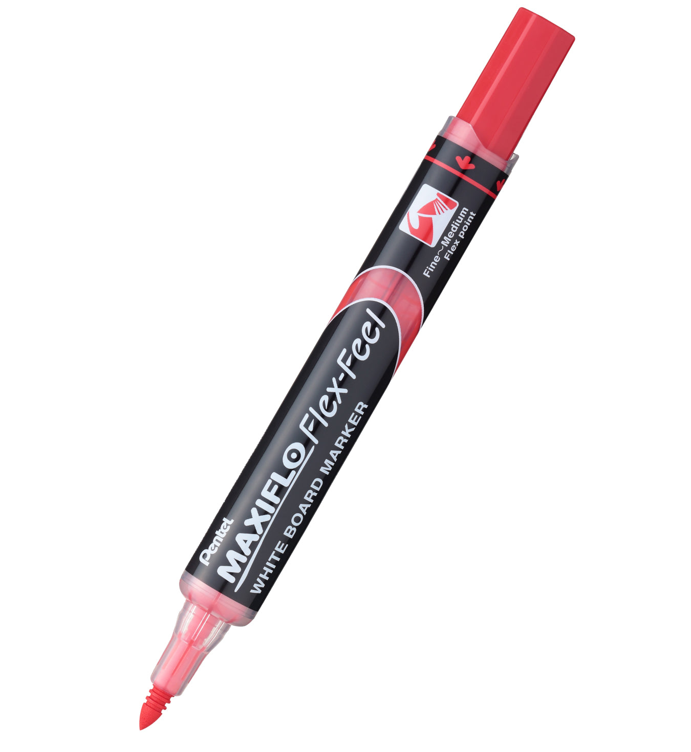 Pentel MAXIFLO Whiteboard-Marker – Pinselspitze 4,6 mm, Schwarz, 12 Stk., trocken abwischbar – für Whiteboards