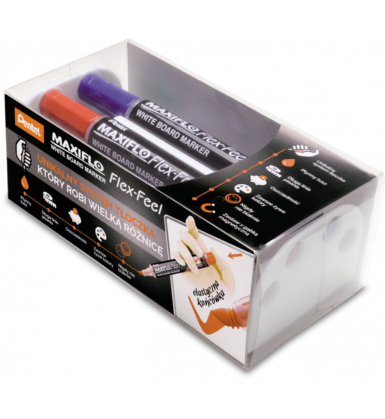 Pentel MAXIFLO Whiteboard-Marker – Pinselspitze 4,6 mm, Schwarz, 12 Stk., trocken abwischbar – für Whiteboards