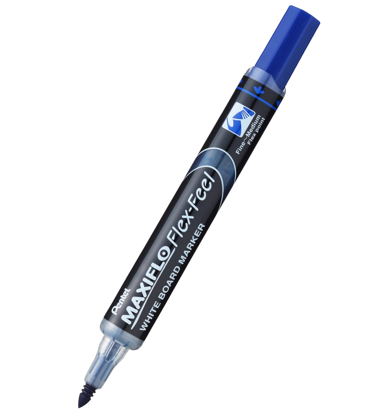 Pentel MAXIFLO Whiteboard-Marker – Pinselspitze 4,6 mm, Schwarz, 12 Stk., trocken abwischbar – für Whiteboards