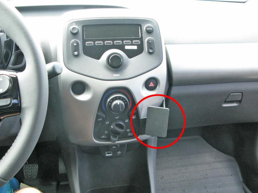 Brodit Auto-Halterung, Passive Halterung – für Citroen C1/Peugeot 108/Toyota AYGO (14–15) – Schwarz