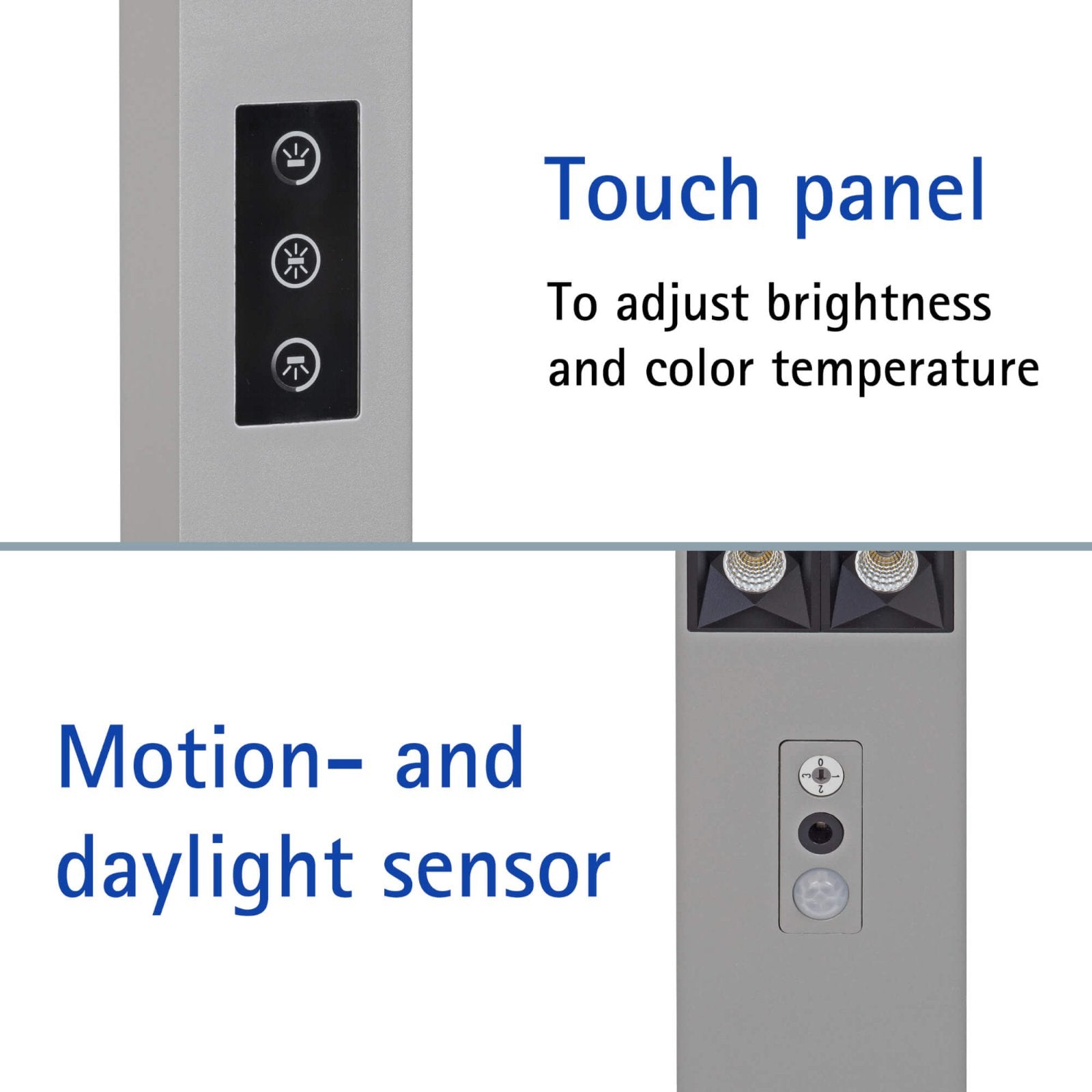 MAUL LED-Stehleuchte Sirius Colour Vario – Touchfeld, dimmbar – 3000–5700 K – 10’110 lm 66 W – Silber