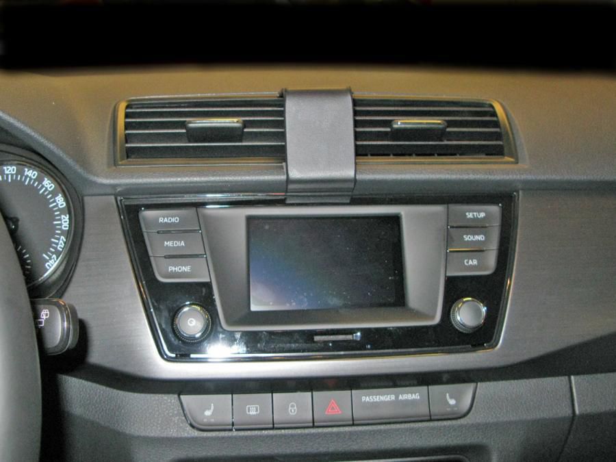 Brodit Auto-Halterung, Mittelkonsole – für Skoda Fabia 2015–2016 – Schwarz, ABS