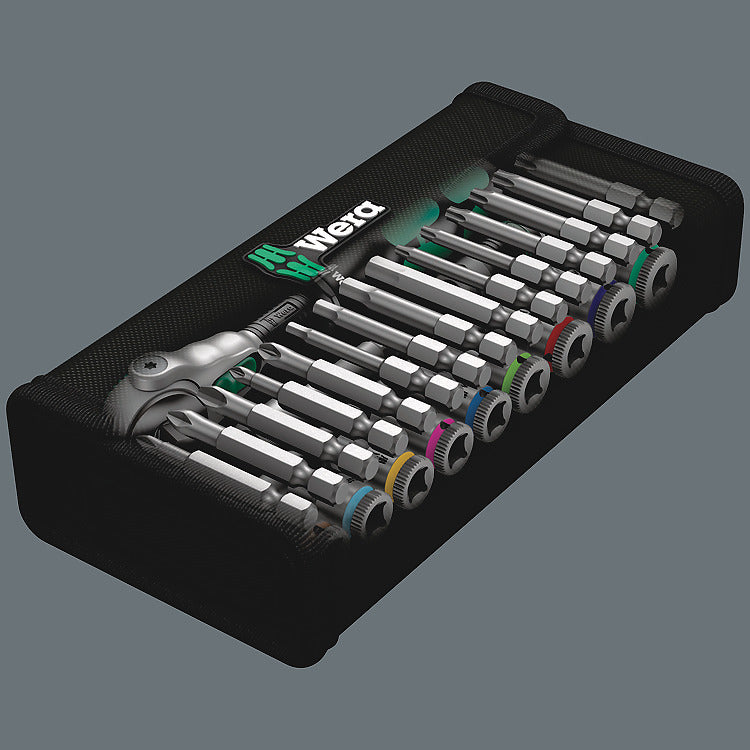 Wera Schraubendreher-Bit-Set Zyklop – 15 Bits – Antrieb 1/4" – 8100 SA 9