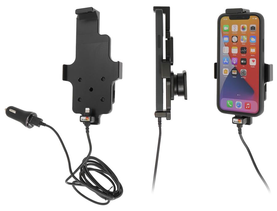 Brodit Active Mobileholder 721091 – Auto-Ladehalterung – Lüftungsschlitz, bis 88 mm, für Apple iPhone, inkl. Z
