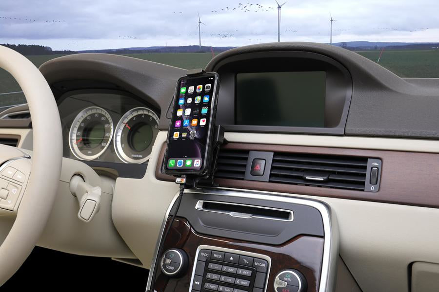 Brodit Active Mobileholder 721091 – Auto-Ladehalterung – Lüftungsschlitz, bis 88 mm, für Apple iPhone, inkl. Z