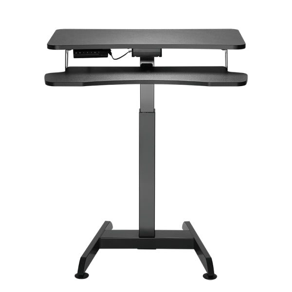 LogiLink Steh-/Sitz-Tisch – 80 × 62,7 cm, elektrisch höhenverstellbar, anthrazit, Stahl, Spanplatte