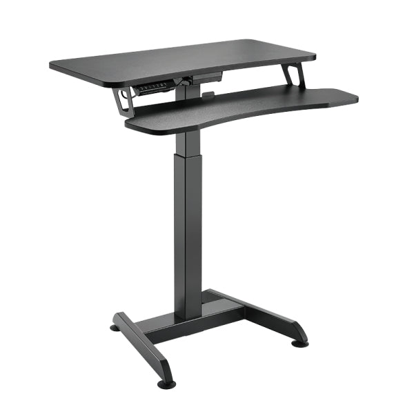 LogiLink Steh-/Sitz-Tisch – 80 × 62,7 cm, elektrisch höhenverstellbar, anthrazit, Stahl, Spanplatte