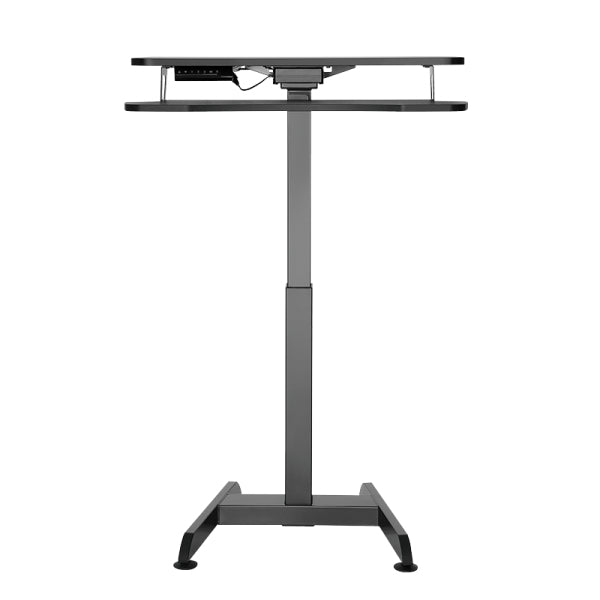 LogiLink Steh-/Sitz-Tisch – 80 × 62,7 cm, elektrisch höhenverstellbar, anthrazit, Stahl, Spanplatte
