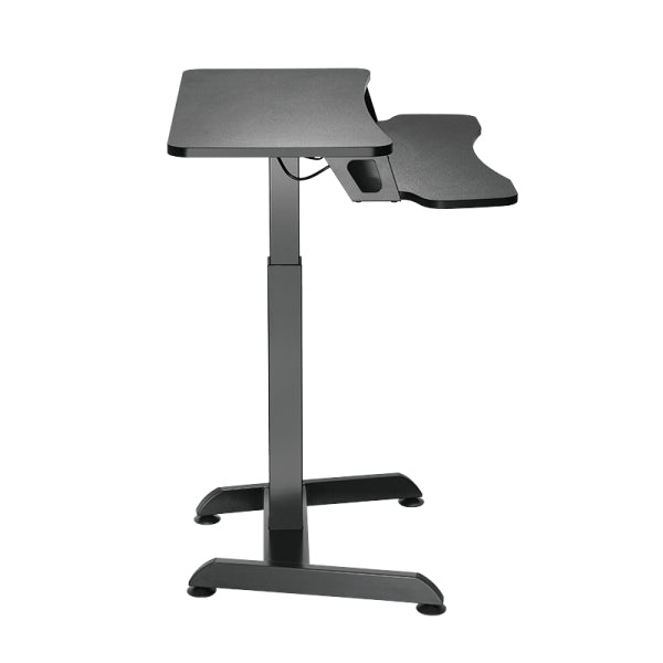 LogiLink Steh-/Sitz-Tisch – 80 × 62,7 cm, elektrisch höhenverstellbar, anthrazit, Stahl, Spanplatte