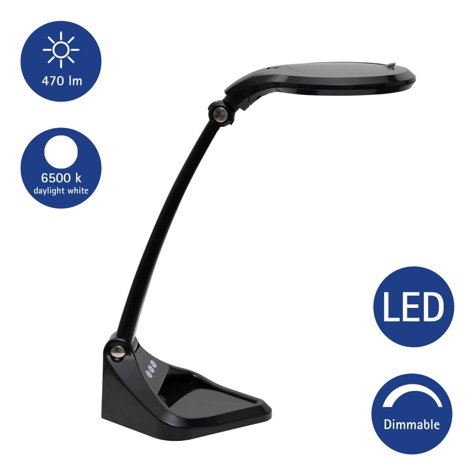 MAUL Leuchtlupe – 1,75× (Spot 4×) – Ø 100 mm – mit LED, schwarz