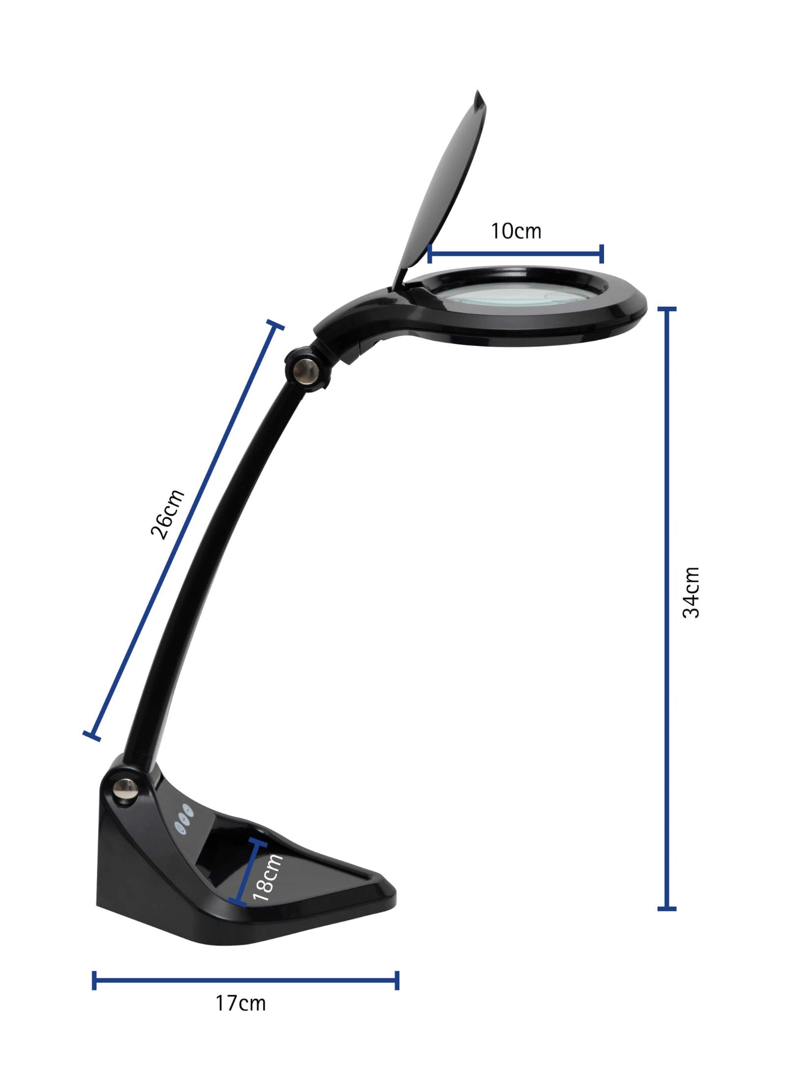MAUL Leuchtlupe – 1,75× (Spot 4×) – Ø 100 mm – mit LED, schwarz