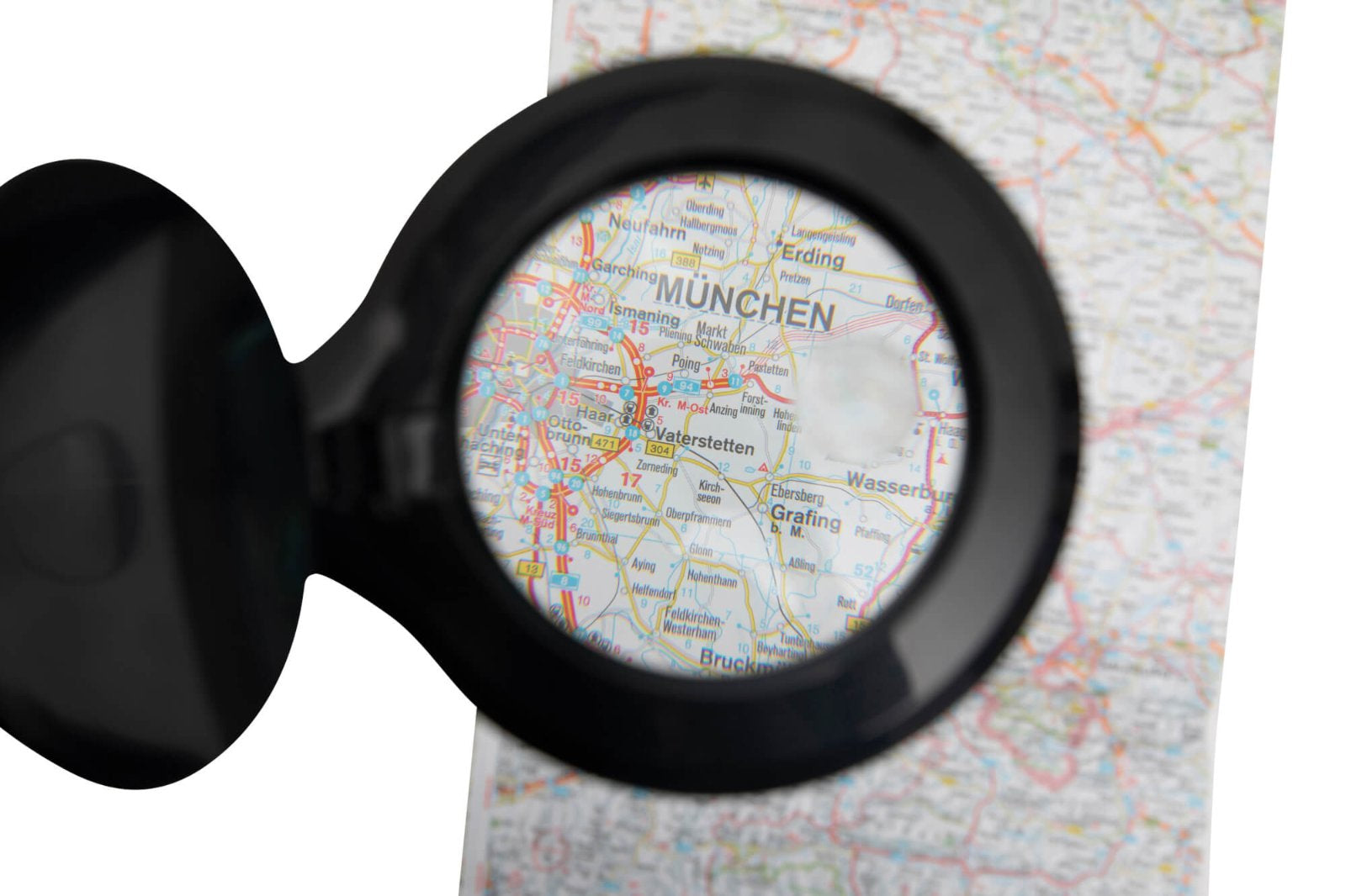 MAUL Leuchtlupe – 1,75× (Spot 4×) – Ø 100 mm – mit LED, schwarz