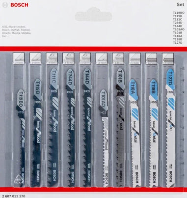 Bosch Professionelles Stichsägeblatt-Set – für Metall, Holz – 10 Stk