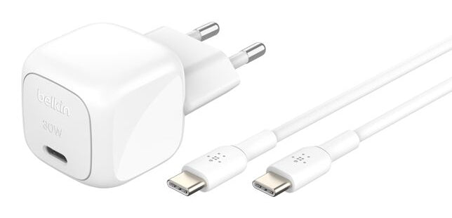Belkin BOOSTCHARGE Ladegerät – 30 W, 1× USB-C, PD, PPS, mit 1 m Kabel