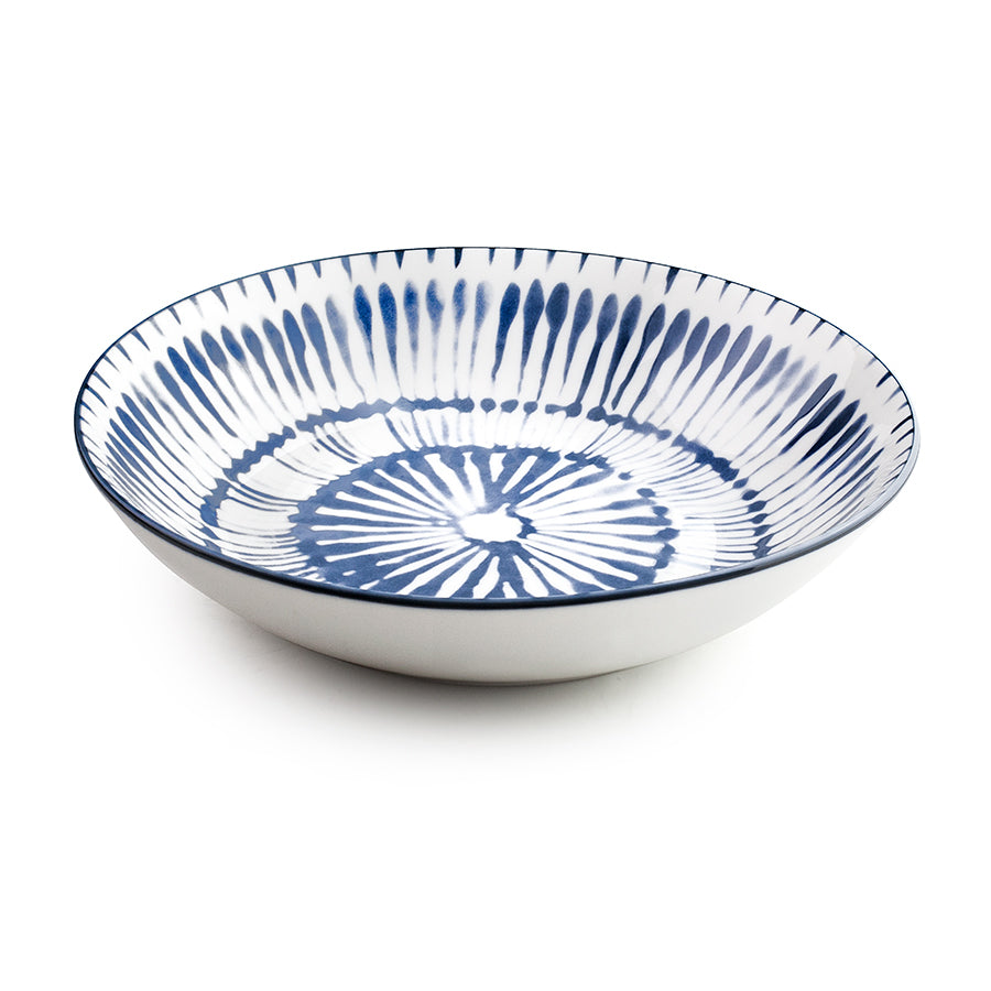 Ibili Zeeland Speise-Service – 12-teilig, Ø 26,8/20/19,2 cm, Porzellan, Blau/Weiss, spülmaschinenfest