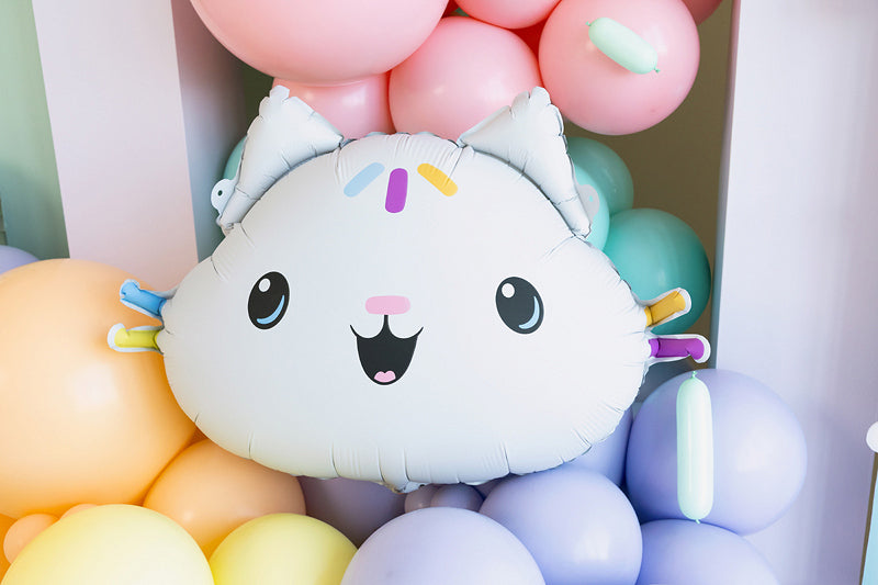 PartyDeco Folienballon Katze – Rosa – 67 × 43 cm – 1 Stk
