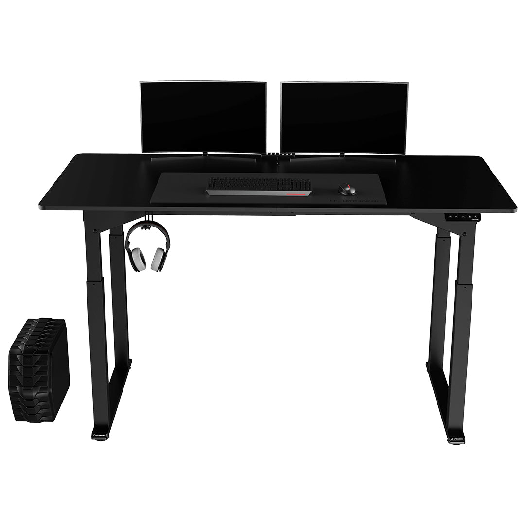 Ultradesk Uplift Gaming-Tisch – 160 × 75 cm, höhenverstellbar, schwarz, Stahl