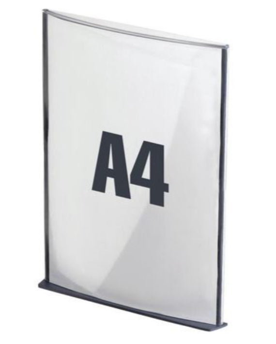 PaperFlow Schilderhalter – für A4 – schwarz – Polystyrol (PS) – 230×310×26 mm – 12 Stk.