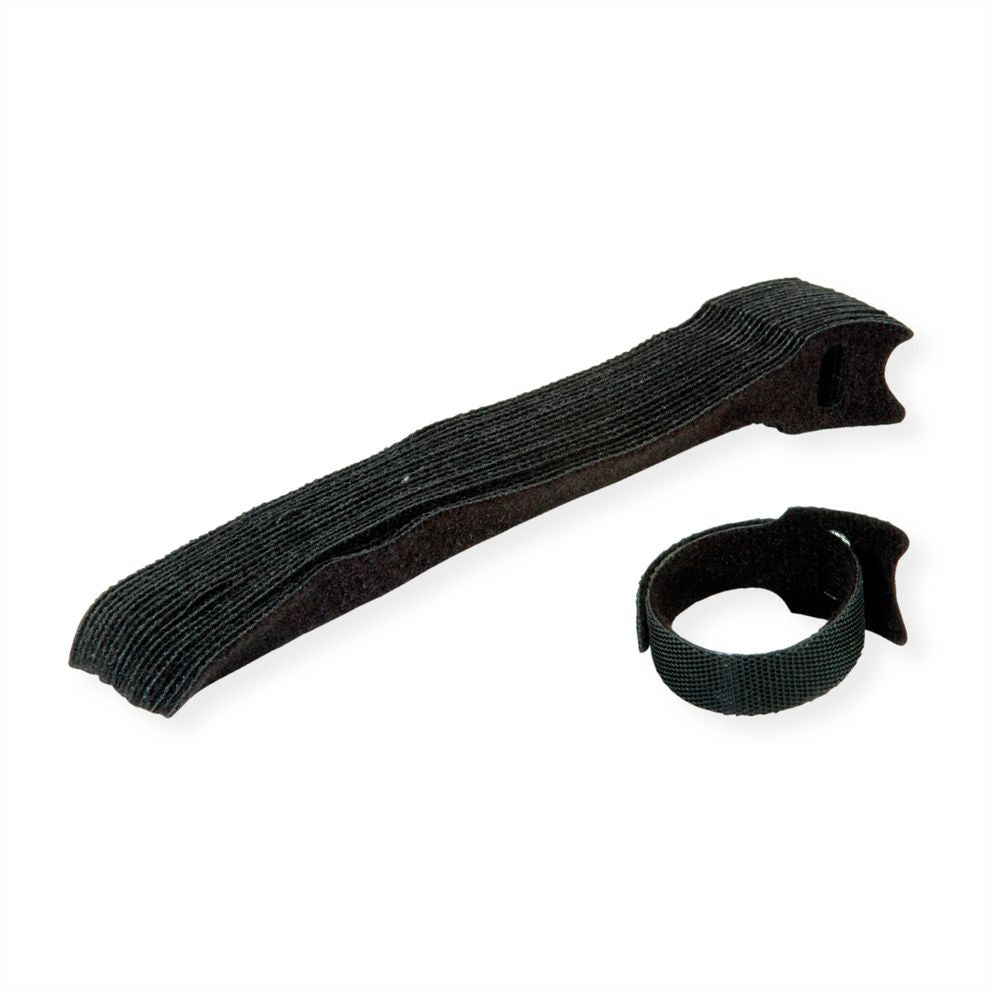 VALUE Klettkabelbinder, 15 cm × 20 mm, 20 Stk. – schwarz