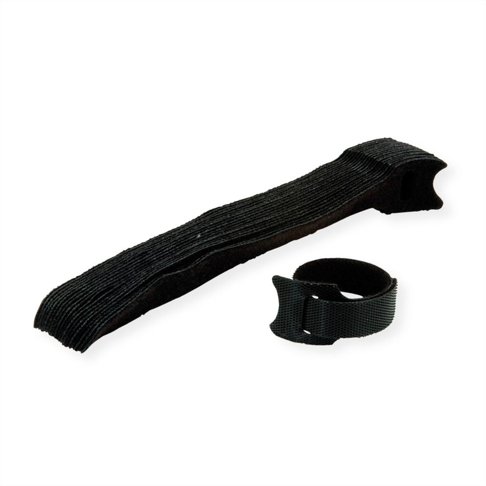 VALUE Klettkabelbinder, 15 cm × 20 mm, 20 Stk. – schwarz