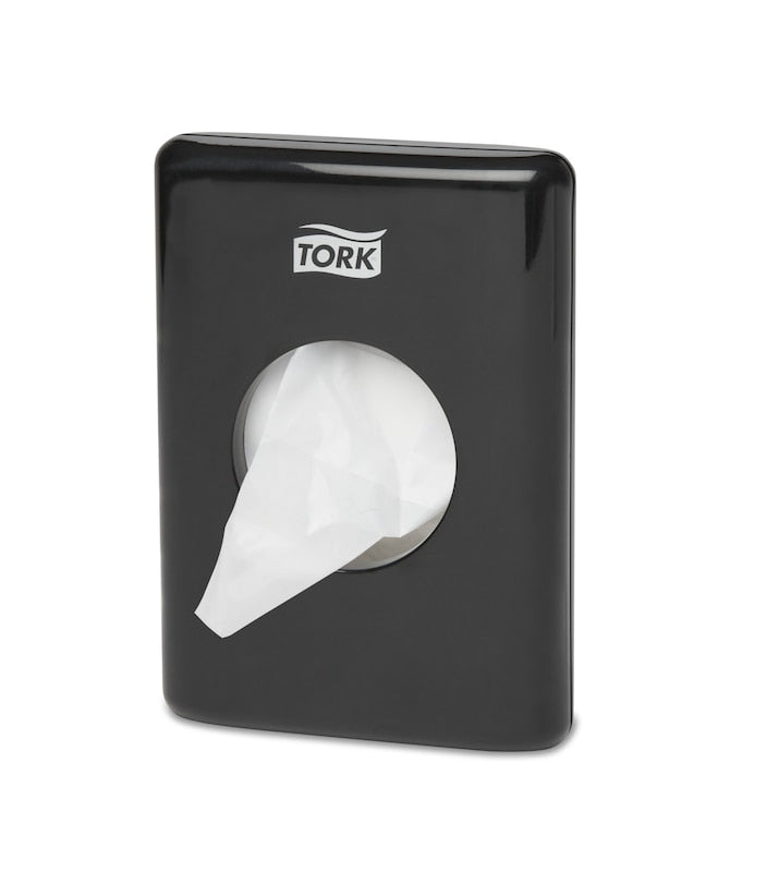 Tork Hygienebeutelspender – Kunststoff, schwarz, für Tork B5 Nachfüllung, 10 × 3,6 × 14 cm