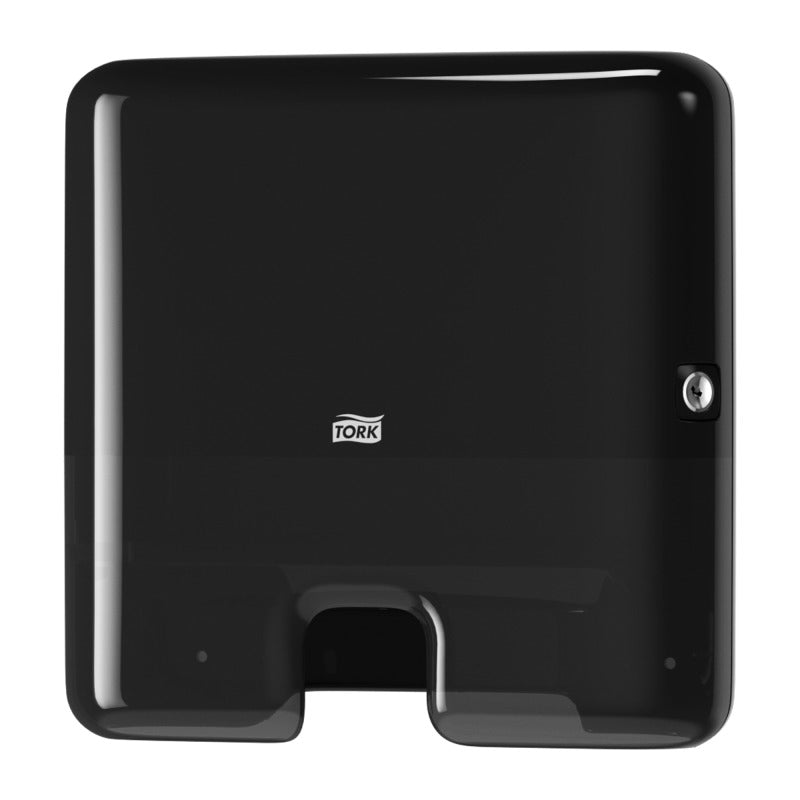 Tork Falthandtuchspender Xpress Mini – für Interfold-Handtücher, Kunststoff, schwarz, 302 × 295 × 101 mm
