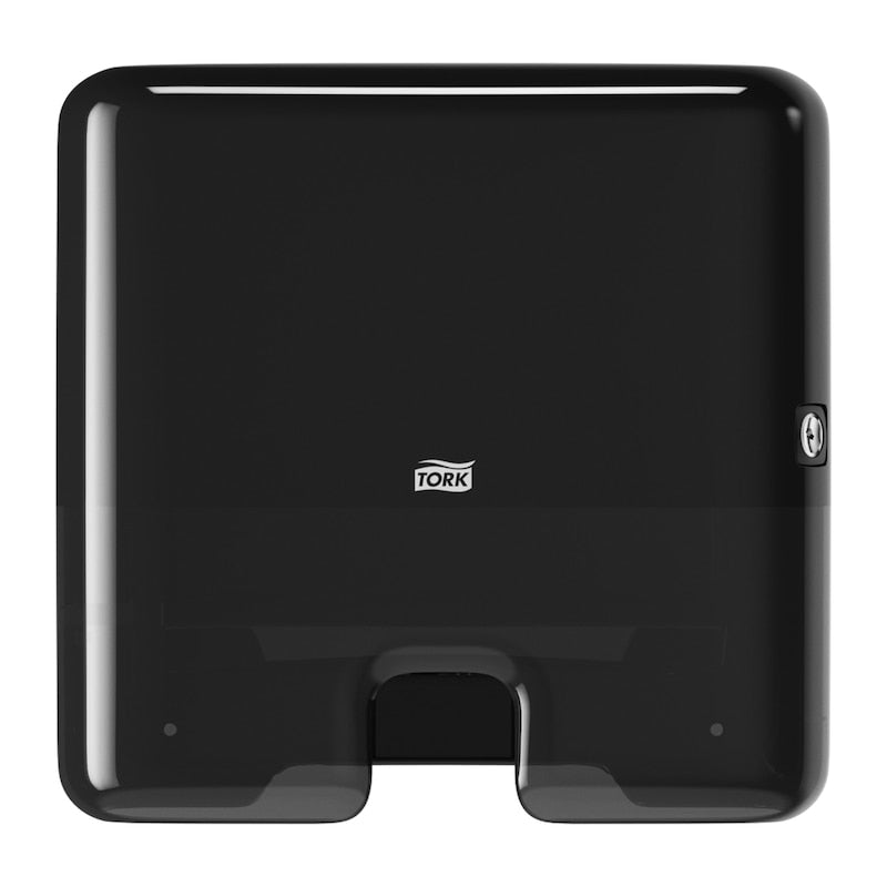 Tork Falthandtuchspender Xpress Mini – für Interfold-Handtücher, Kunststoff, schwarz, 302 × 295 × 101 mm