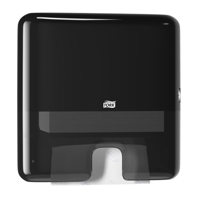 Tork Falthandtuchspender Xpress Mini – für Interfold-Handtücher, Kunststoff, schwarz, 302 × 295 × 101 mm