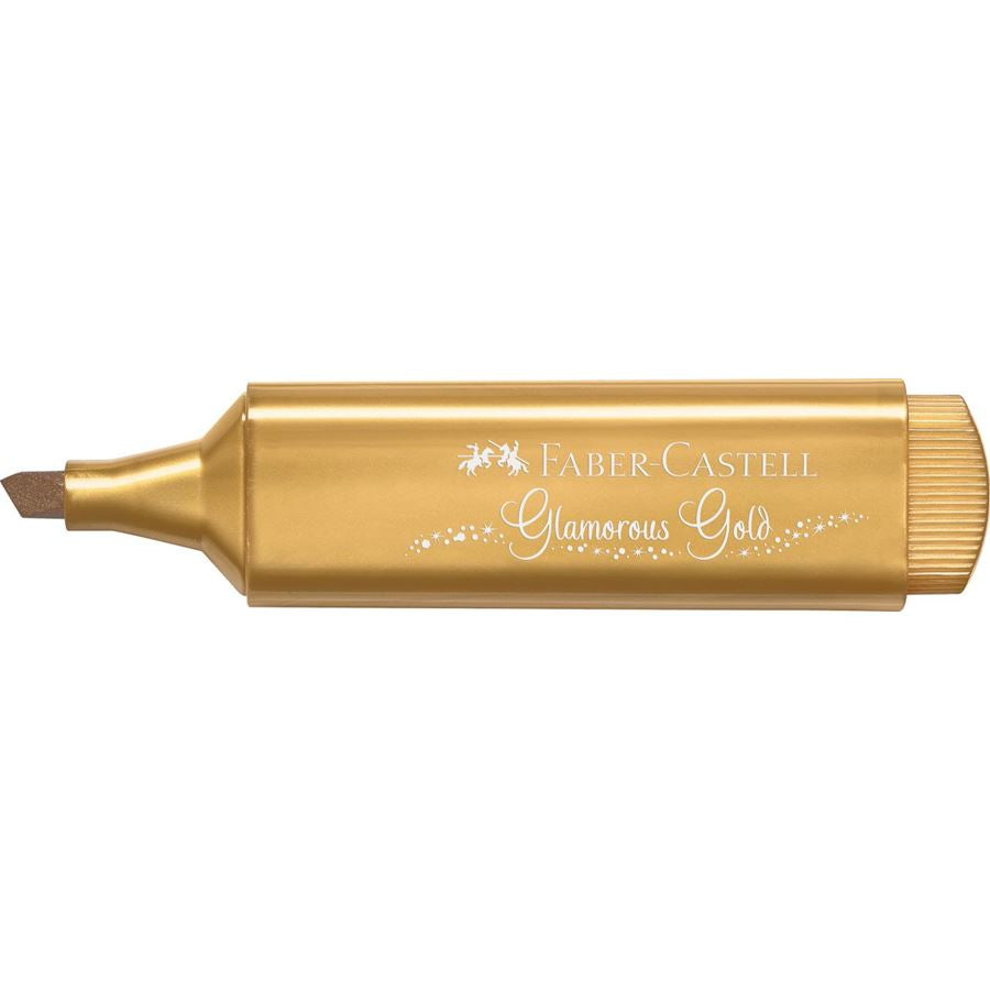 Faber-Castell Textliner 46 Metallic Textmarker – Metallic Gold, Keilspitze 1–5 mm