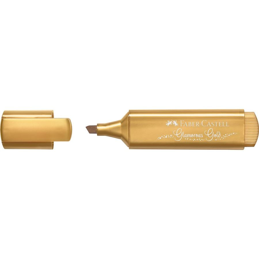 Faber-Castell Textliner 46 Metallic Textmarker – Metallic Gold, Keilspitze 1–5 mm