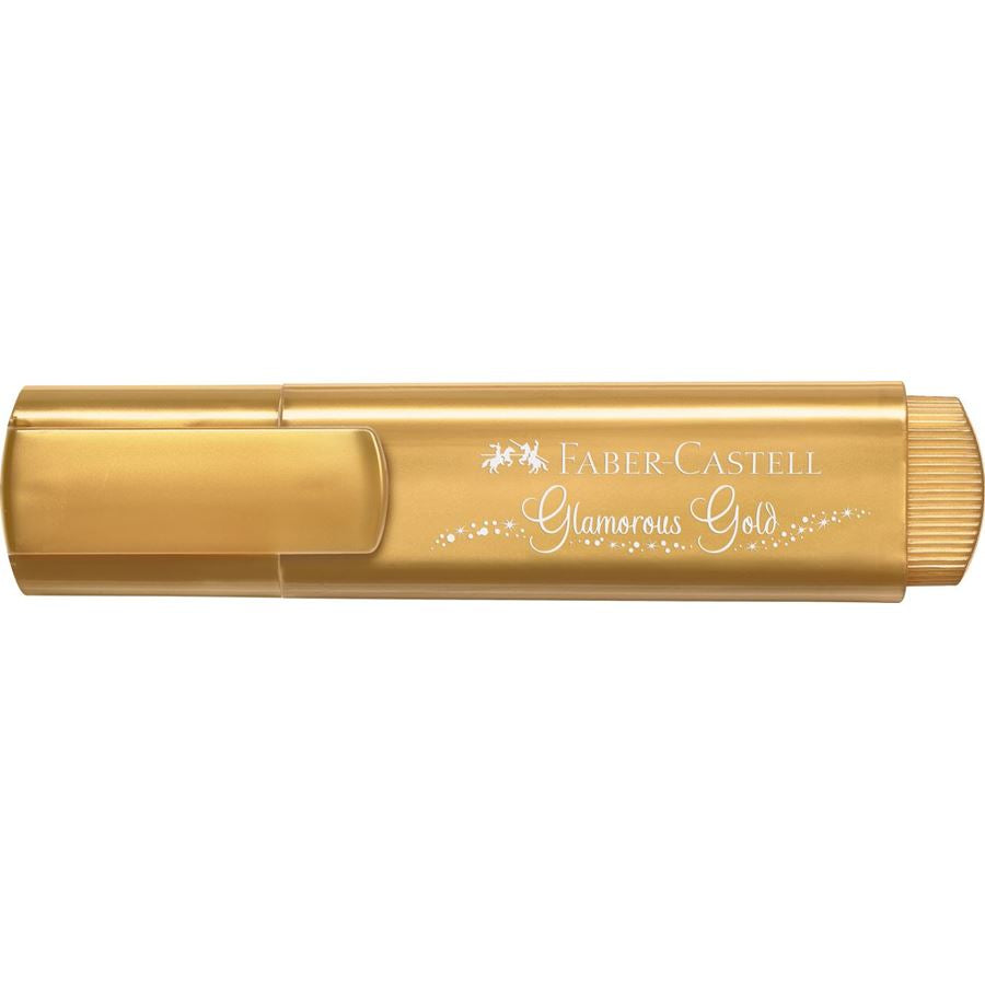 Faber-Castell Textliner 46 Metallic Textmarker – Metallic Gold, Keilspitze 1–5 mm
