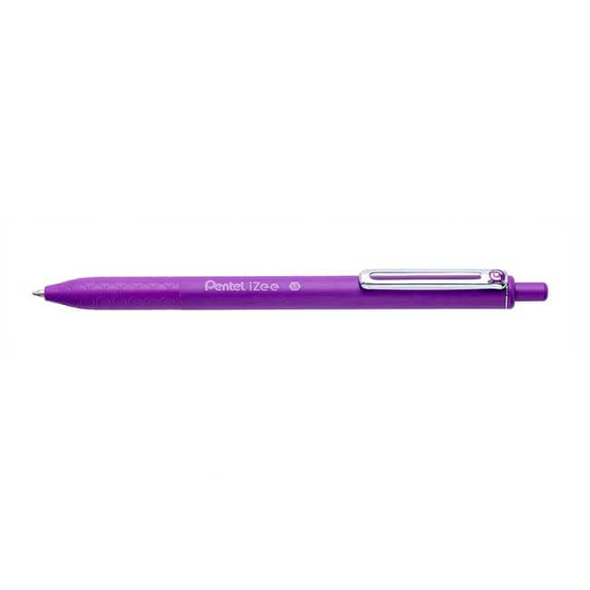 Pentel iZee BX470-V Kugelschreiber – Schwarz, 1 mm Spitze, Deckel, Violett, nachfüllbar