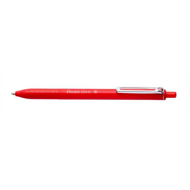 Pentel iZee BX470-B Kugelschreiber – Schwarz, 1 mm Spitze, Druckmechanik, Rot, nachfüllbar