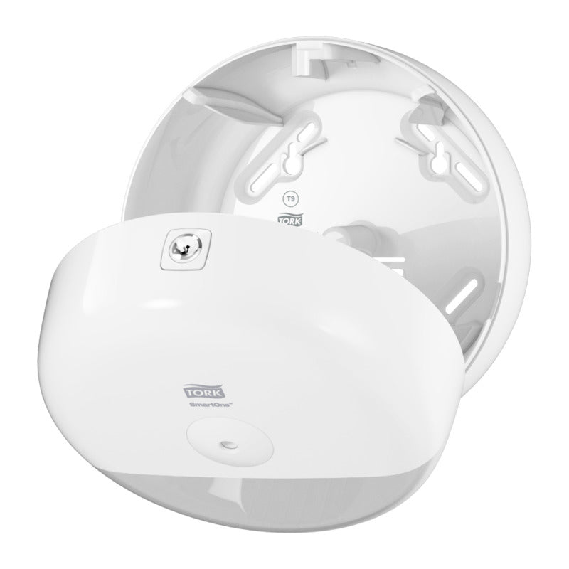 Tork Toilettenpapierspender – Kunststoff, weiss, für T9 Nachfüllung, 21,9 × 15,6 × 21,9 cm