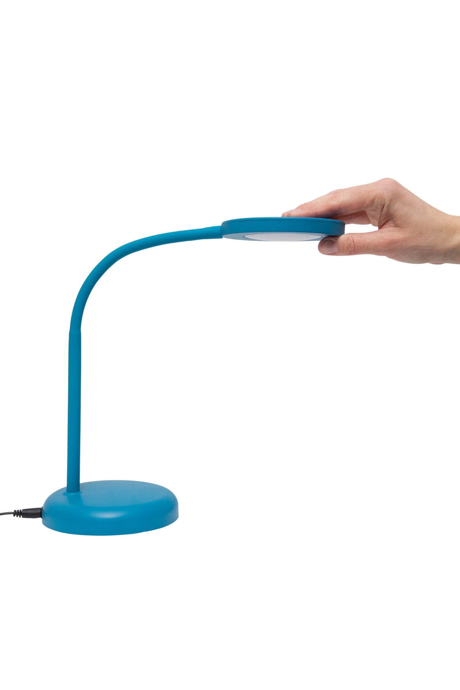 MAUL LED Tischleuchte – drehbar, neigbar – 3000 K – 480 lm 7 W – blau, Metall