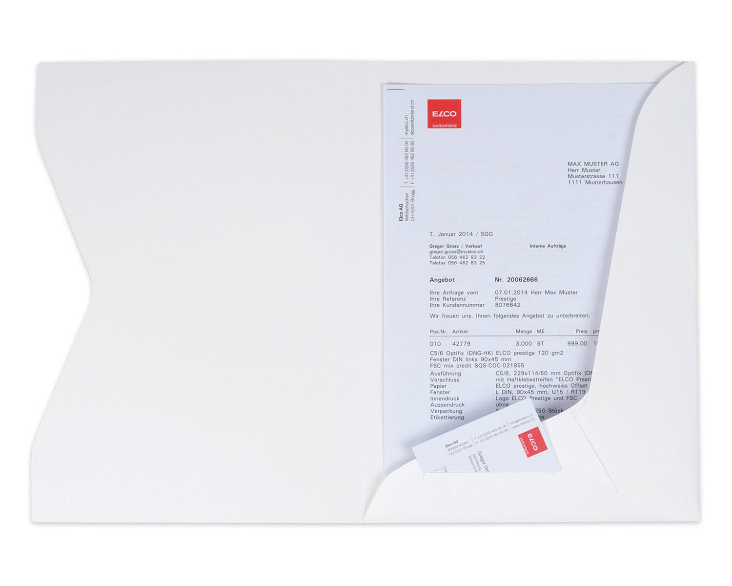 Elco Konferenzmappe Prestige, für A4 – weiss, 10er-Pack