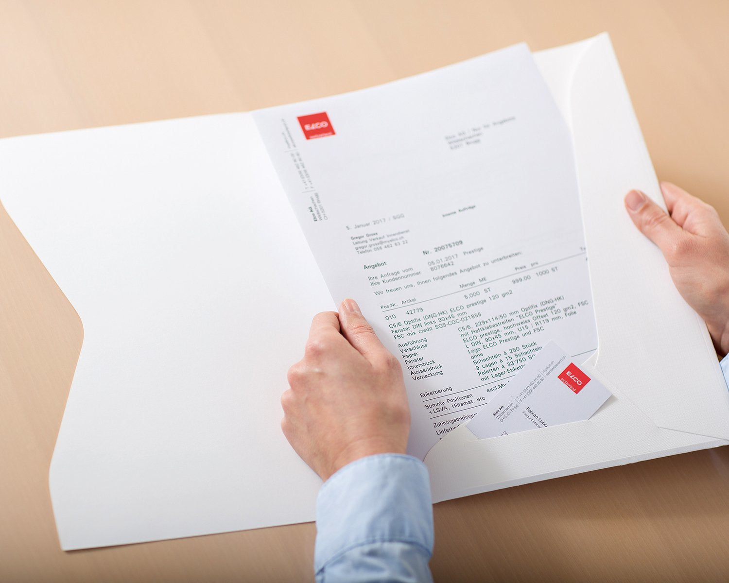 Elco Konferenzmappe Prestige, für A4 – weiss, 10er-Pack