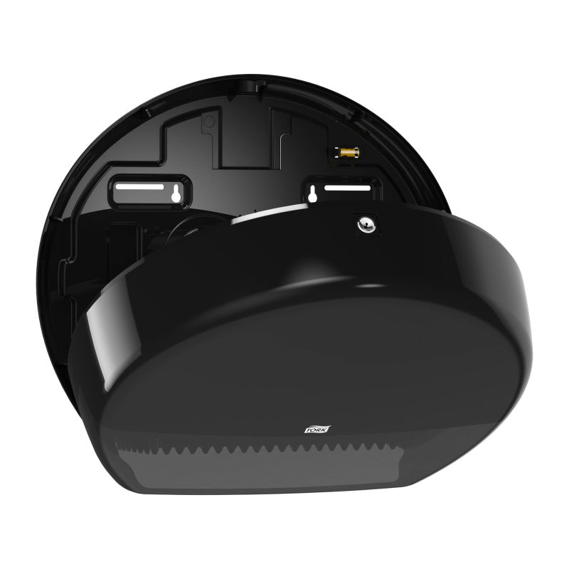 Tork Toilettenpapierspender – Kunststoff, schwarz, für Tork T1 Nachfüllung, 43,7 × 13,3 × 36 cm