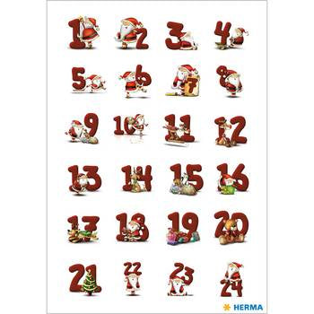 HERMA Schmucketiketten, Dekor Weihnachten – 84 × 120 mm – Rot – 3 Blatt