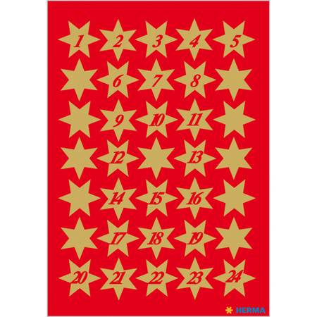 HERMA Schmucketiketten, Dekor Weihnachten – 84 × 120 mm – Gold – 3 Blatt