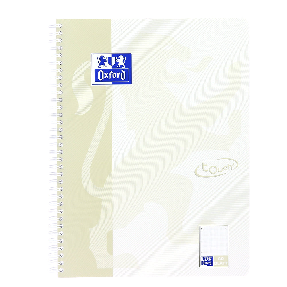Oxford Collegeblock, Karton, 80 Blatt, 4-fach gelocht, perforiert, 90 g/m² – Sand, für SCRIBZEE App