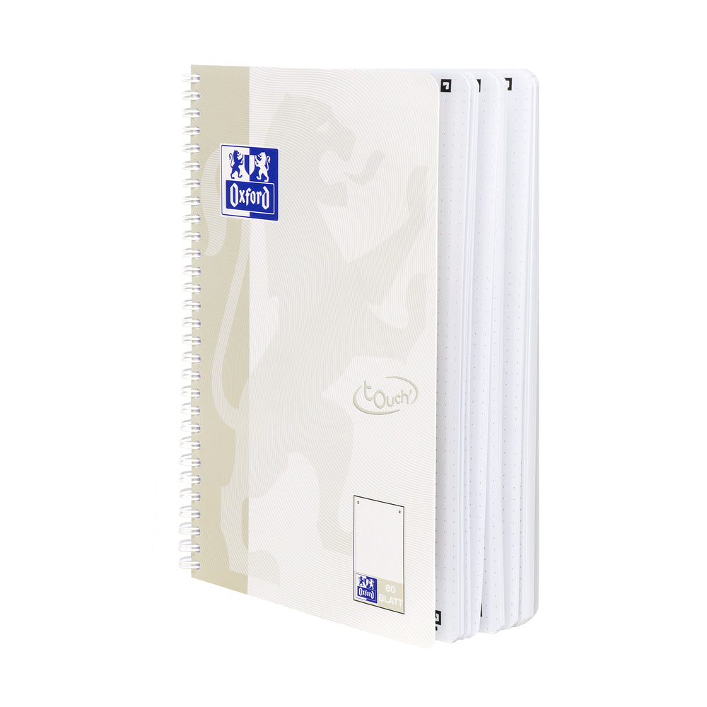 Oxford Collegeblock, Karton, 80 Blatt, 4-fach gelocht, perforiert, 90 g/m² – sand, für SCRIBZEE App
