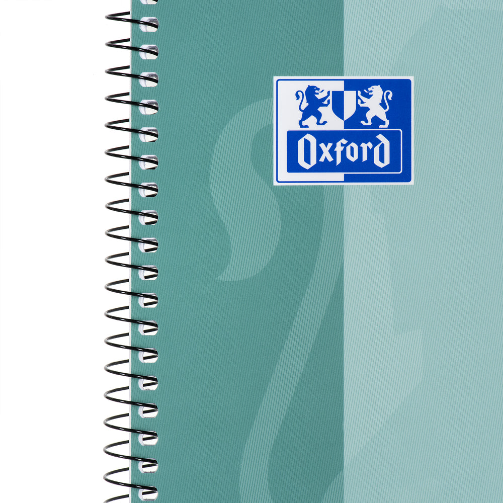 Oxford Collegeblock – A5+ – 90 g/m² – Spiralbindung, mikroperforiert, Ausreisshilfe, Mint, EU Ecolabel