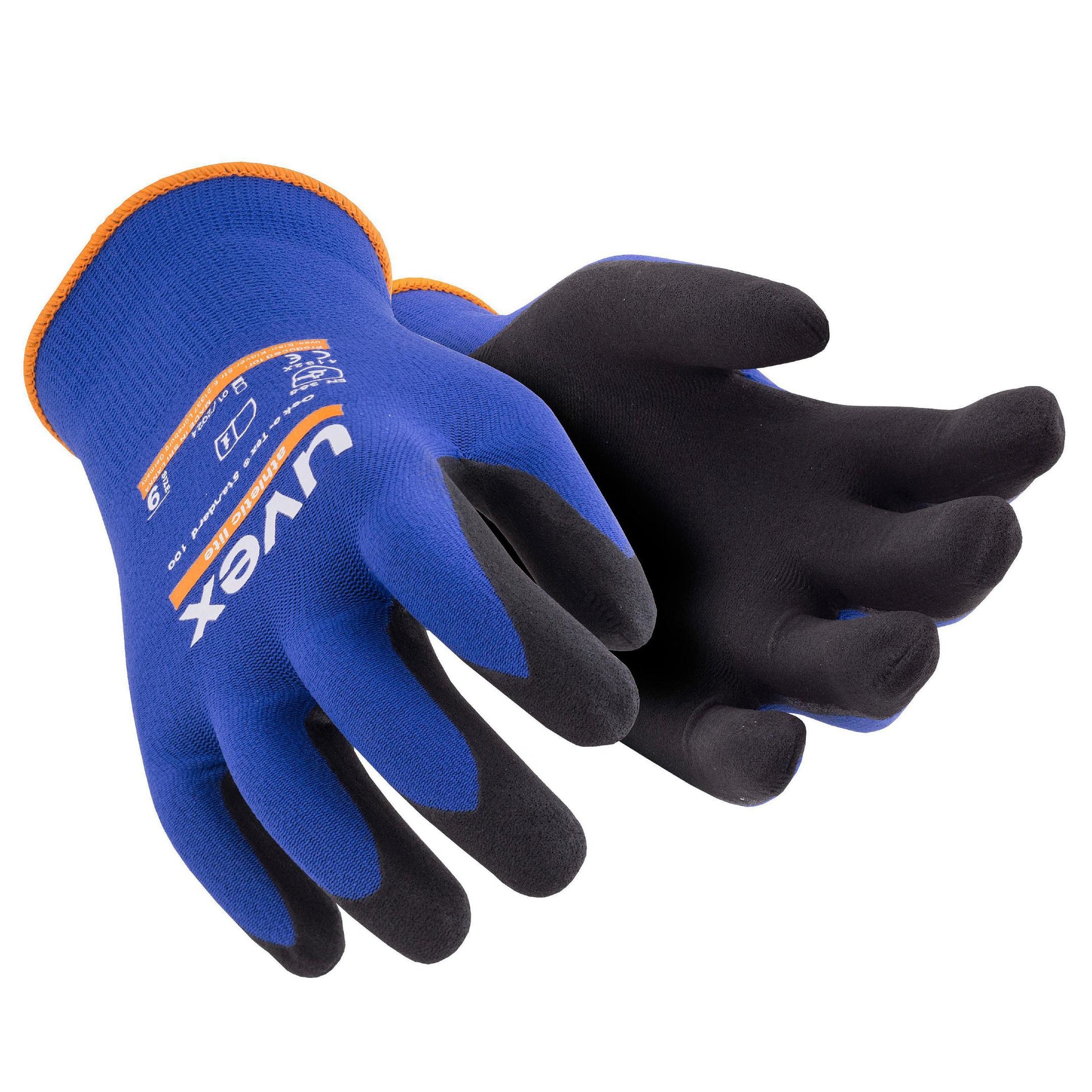 Uvex Arbeitshandschuhe Athletic Lite – Grösse 10 – EN 388:4132X, OEKO-TEX Standard 100 – Anthrazit/Blau