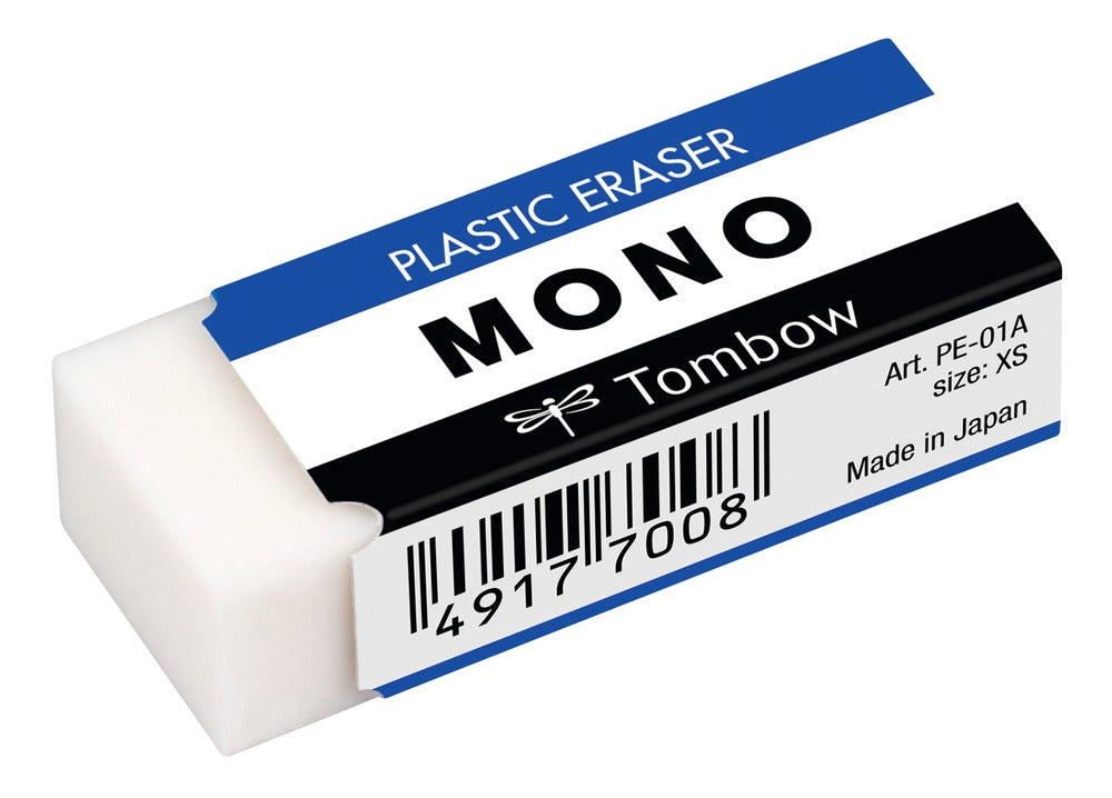 Tombow Radiergummi MONO XS PE-01A – PVC-, phthalat- & latexfrei, weiss